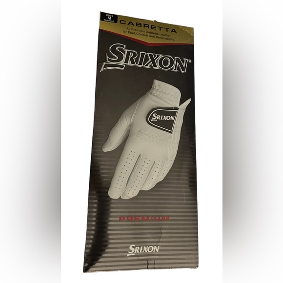 *NWT Srixon Cabretta Glove Men’s Medium Reg Right White Pull On Breathable - Picture 4 of 4